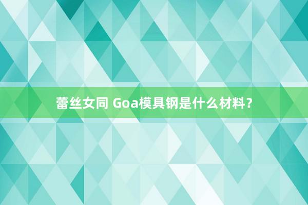 蕾丝女同 Goa模具钢是什么材料？