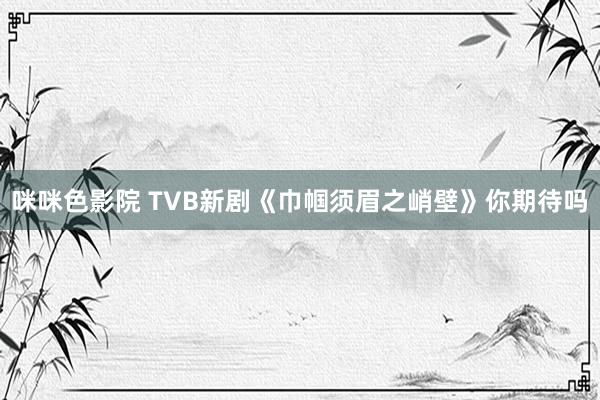 咪咪色影院 TVB新剧《巾帼须眉之峭壁》你期待吗