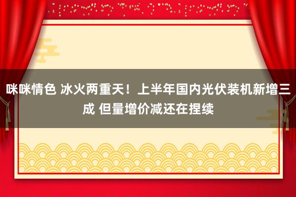 咪咪情色 冰火两重天！上半年国内光伏装机新增三成 但量增价减还在捏续