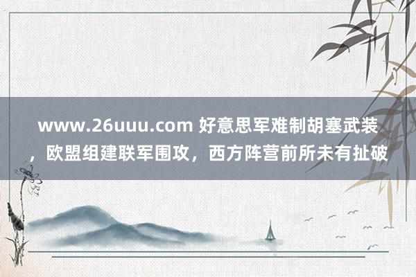 www.26uuu.com 好意思军难制胡塞武装，欧盟组建联军围攻，西方阵营前所未有扯破