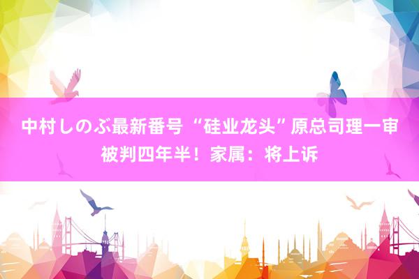 中村しのぶ最新番号 “硅业龙头”原总司理一审被判四年半！家属：将上诉