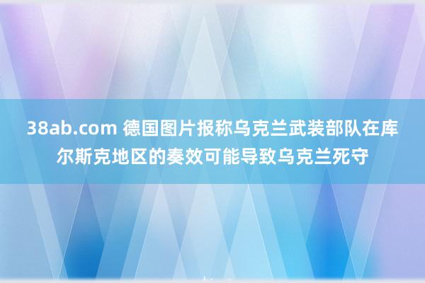 38ab.com 德国图片报称乌克兰武装部队在库尔斯克地区的奏效可能导致乌克兰死守