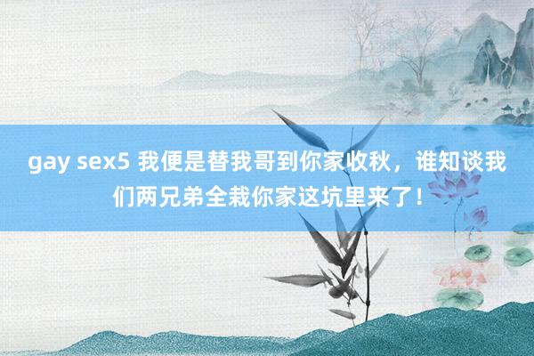 gay sex5 我便是替我哥到你家收秋，谁知谈我们两兄弟全栽你家这坑里来了！